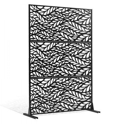 72"H×47"W×16"D Outdoor Metal Privacy Screen Garden Trellis Lattice Panel Fence Panel by Wooakway