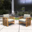 Chaise de patio en acacia avec coussins Baryn
