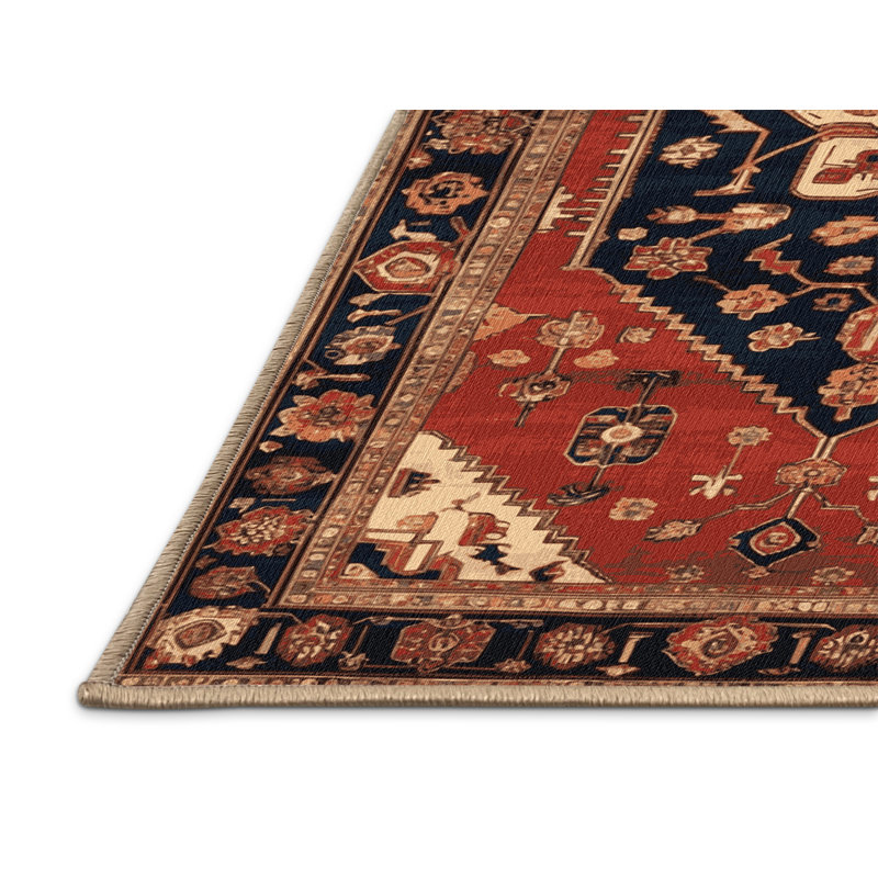 Tapis brun lavable à la machine, Rond 6 pi