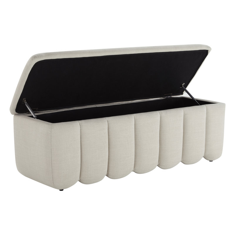 Banc de rangement rectangulaire de 53,5 po de largeur Jeddo, Lin Performance Effie