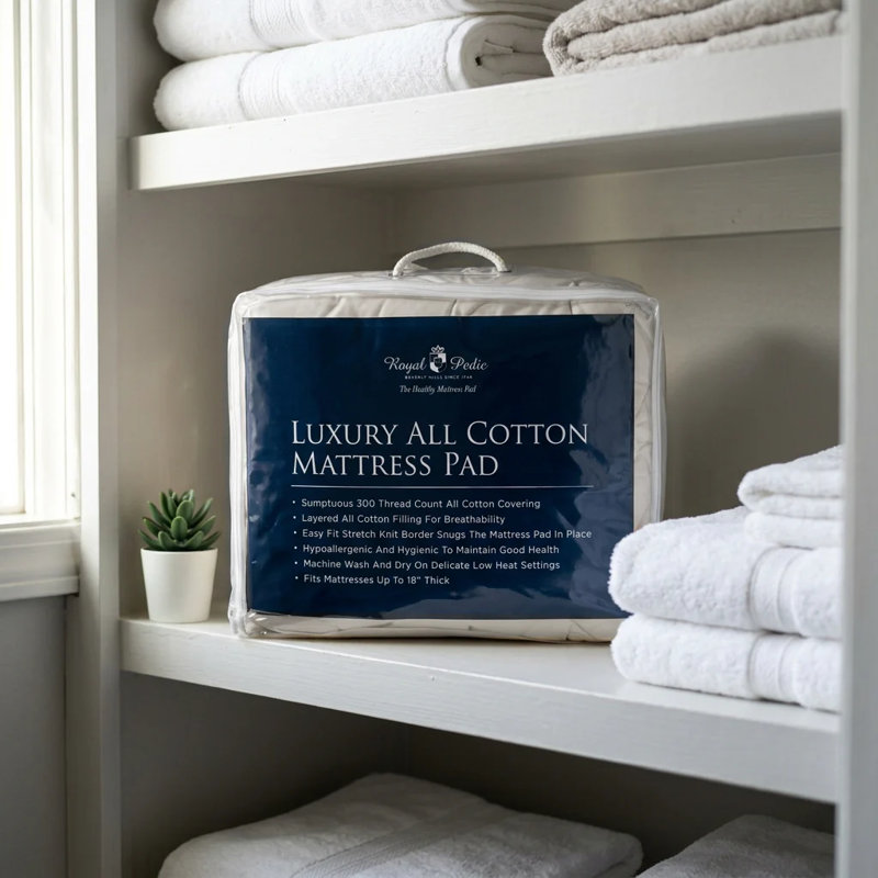 Classic Luxury All Cotton Mattress Pad, King
