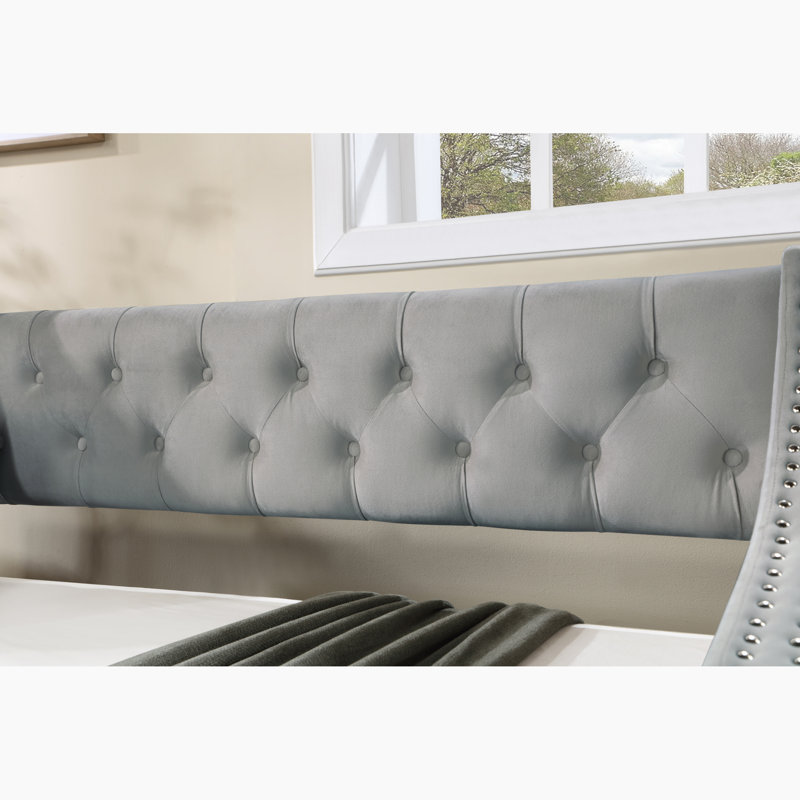 Darikson Extendable Fabric Upholstered Daybed, Light Gray, Full