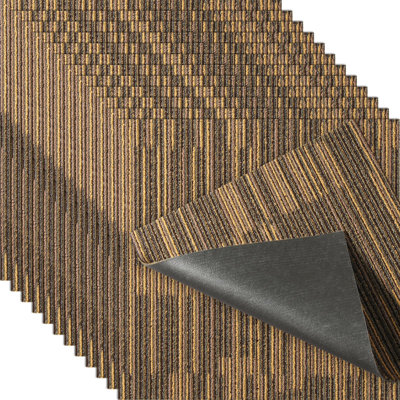 Carpet Tiles Reusable, 20"X 20"Carpet Squares With Padding Attached, Soft Padded Carpet Tiles, Easy Install DIY For Bedroom Living Room (12Tiles, Mixed Brown)