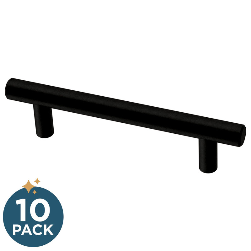 Matte Black Modern Brass Bar Handle Set