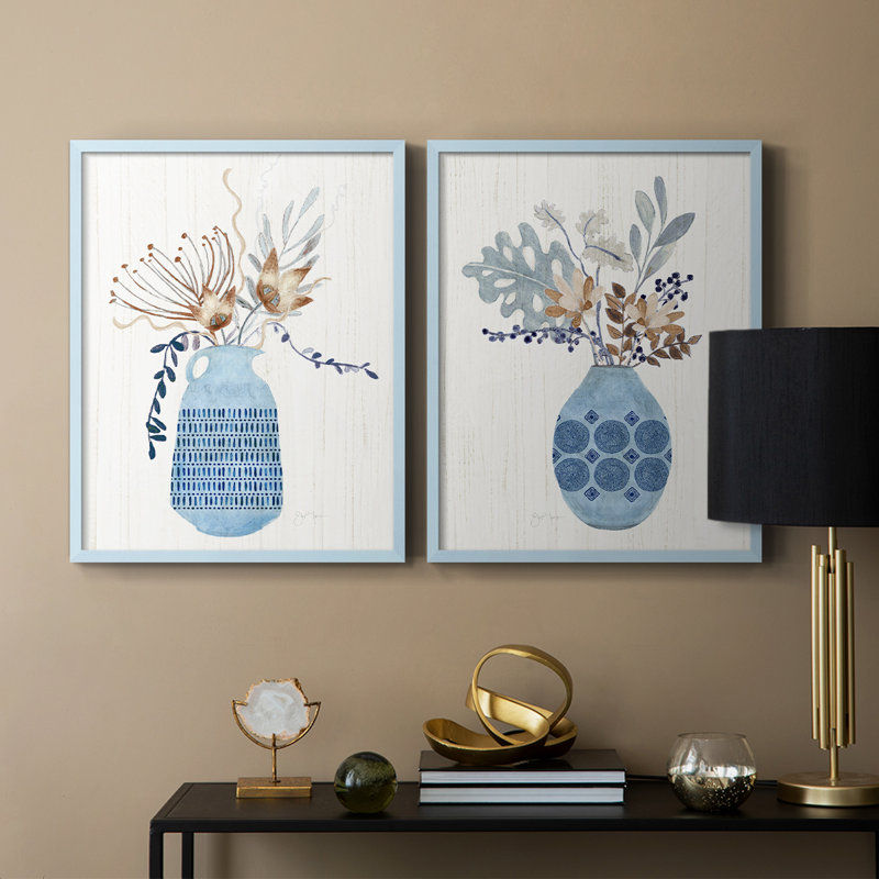 Boho Arrangement I - impression encadrée de qualité supérieure - prête à être accrochée - aucun clou requis - aucun clou requis