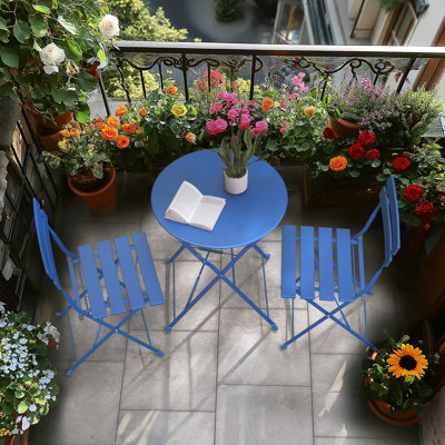 Shelah 3-Piece Steel Folding Bistro Set