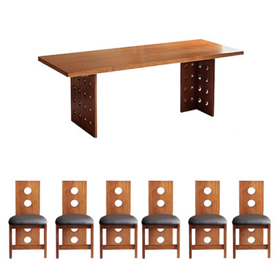 Cherry wood dining table set