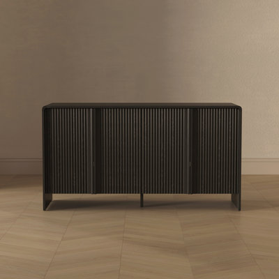 Novara 60" Contemporary 4-Door Sideboard in Black