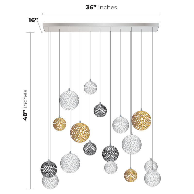 Napa 17 - Light Pendant, Black, 48" H x 36" W x 16" D
