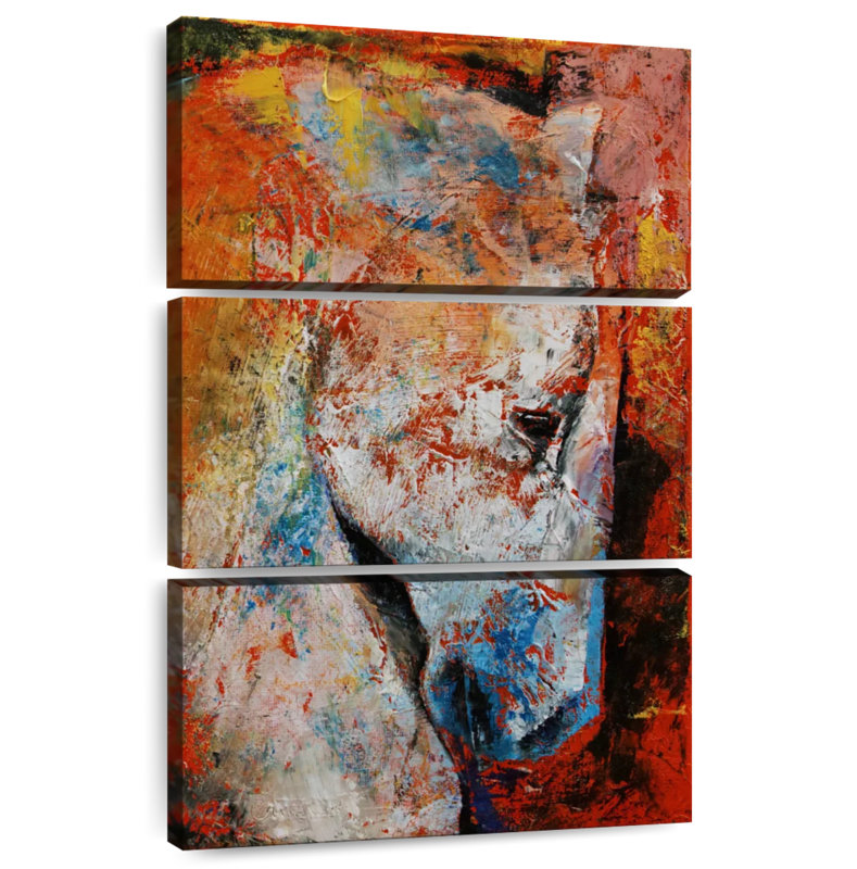 Brampt White Abstract Horse, 32" H x 20" W