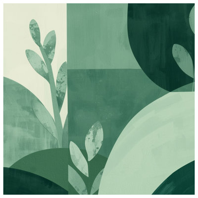 Green Geometric Botanical Blankets