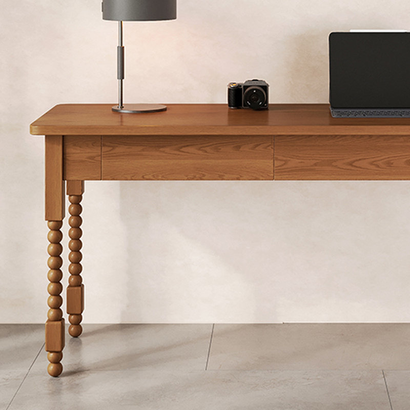 Bureau d'écriture simple et rétro en bois de frêne, Brun, H 29,52 po x l 47,24 po x P 19,68 po