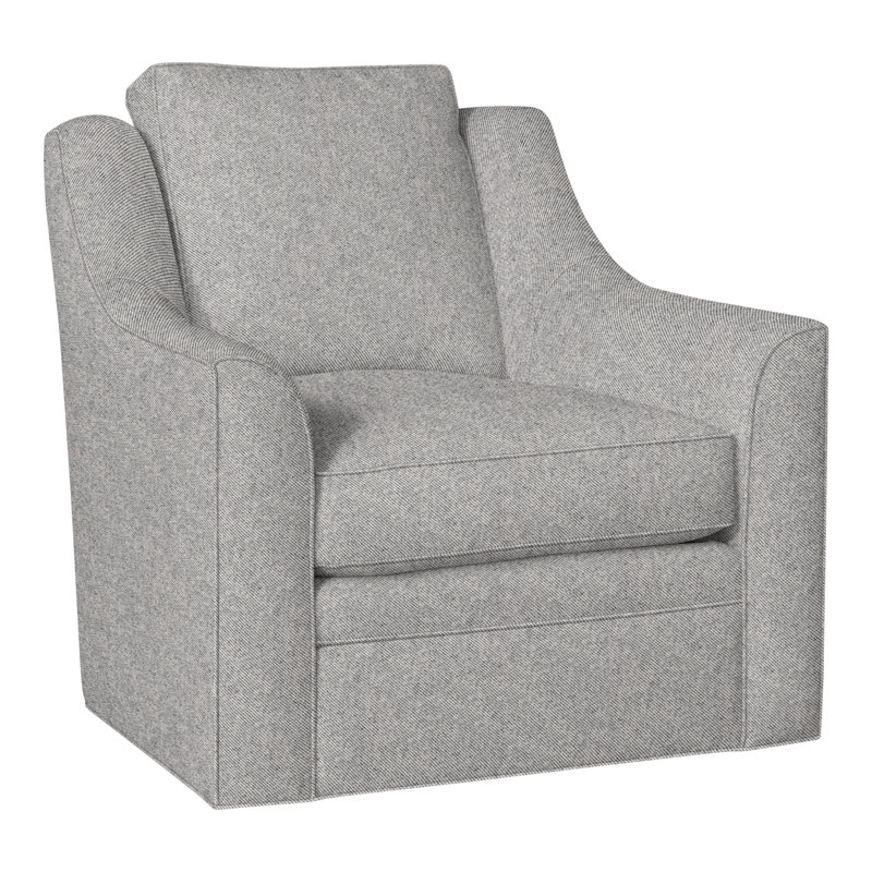 American Bungalow Nicholas Barrel Back Swivel Chair, Perigold Aspen Flannel Lt Gray