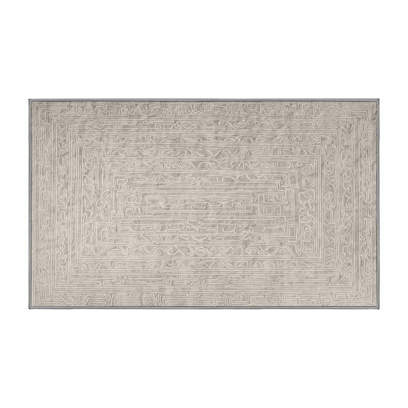 Machine Washable Gray Area Rug, Runner 2' x 5'