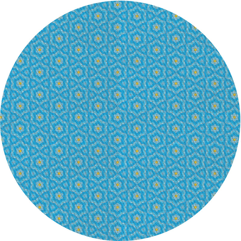 Tapis de zone bleue à motifs, Rond 4 pi
