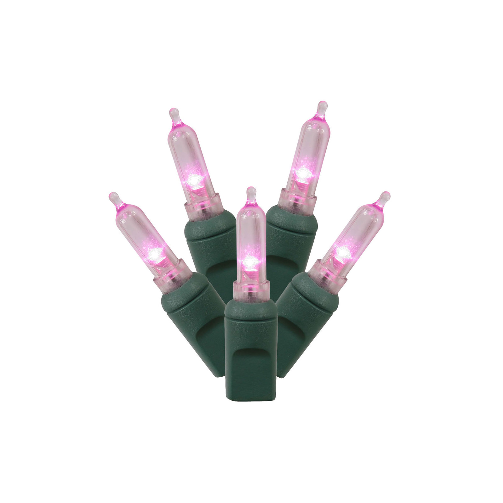 Italian LED Single Mold Christmas Light Set, Light Pink