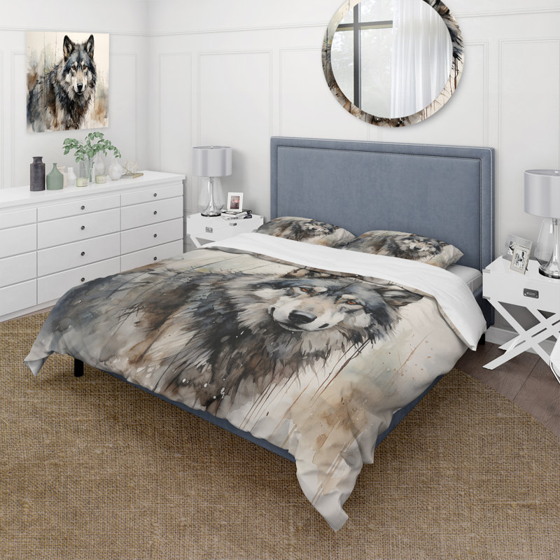 Wolf Lone Wanderer - Ensemble de housse de couette animaux - Microfibre de polyester
