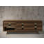 Furnitech Madelina - Console de style télé en pin massif de style Mid-Century moderne de 75 po avec portes en bois de noyer et tablette réglable