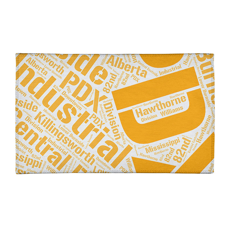 Tapis de zone orange à tissage plat poils longs, Rectangle 2 pi x 3 pi