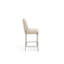 Dion Upholstered Counter Stool In Camel Synthetic Leather And Brushed Nickel Metal