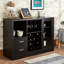 Armoire à vin Finish avec support en verre - Étagère de rangement pratique pour organiser votre collection sans effort