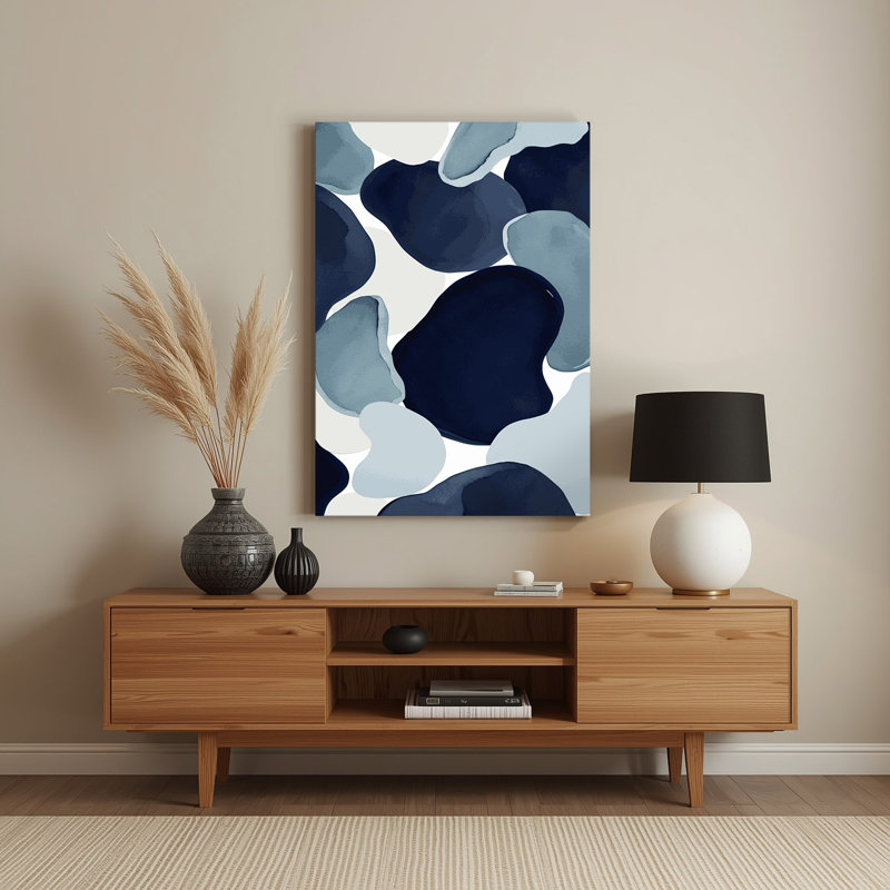 Abstrait aquarelle 11, art mural en métal bleu