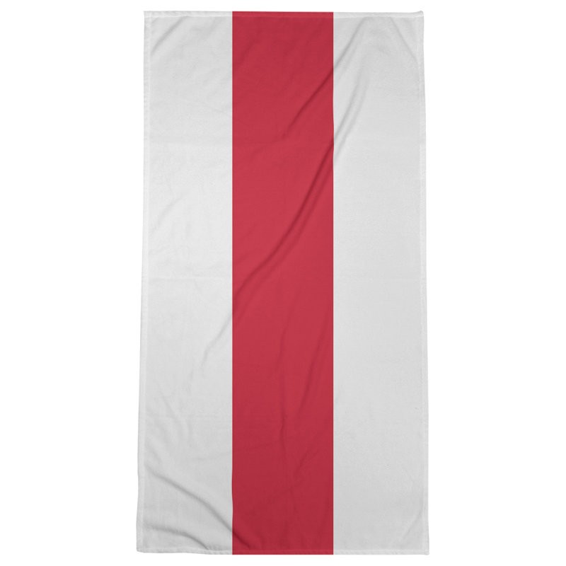 Lightweight Bath Towel, White/Red/White, Poly/Cotton