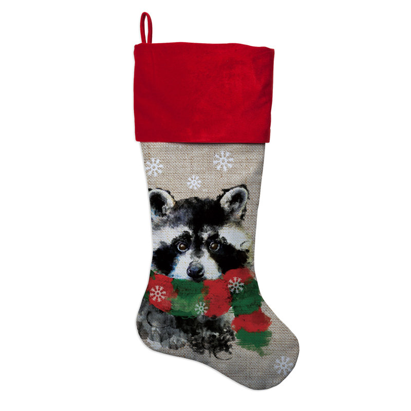 Chaussette de Noël personnalisée en raton laveur, Oui
