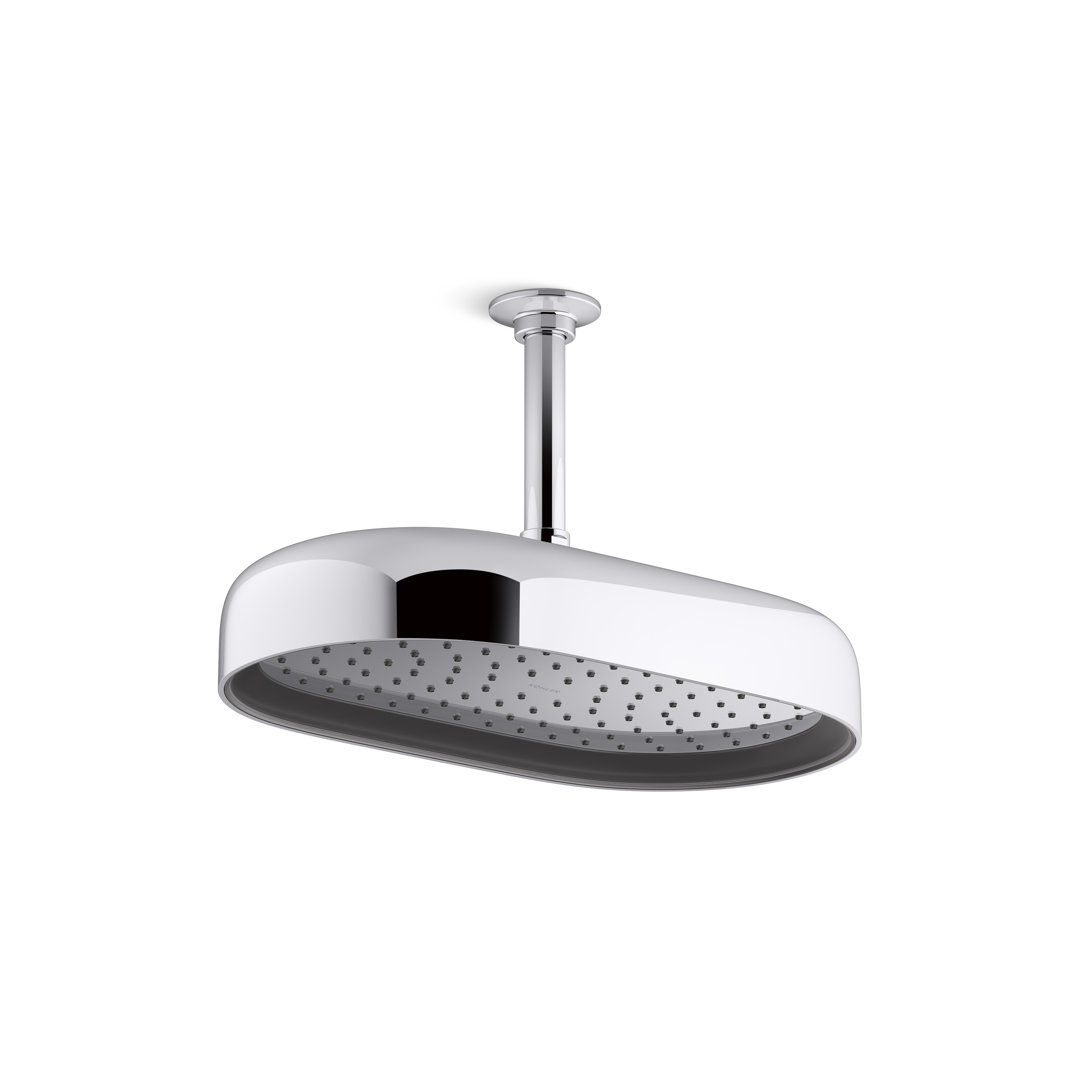 Statement 14" Single-Function Wall or Ceiling-Mount Round Rainhead, Oblong Rain Showerhead 2.5 GPM Kohler 
