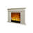 Beige Solid Wood Electric Fireplace-117512259