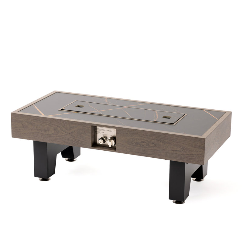 42_Inch  Iron Fire Pit Table, Brown/Black, Wood Burning