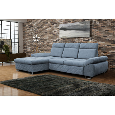 Anjeza Velvet L-Shaped Sectional Left Hand Facing