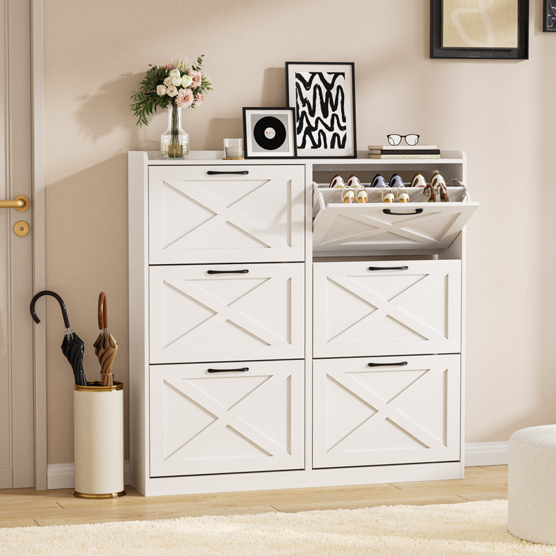 Grande armoire de rangement pour chaussures, Blanc