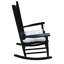 Chaise berçante en bois massif noir, avec siège et accoudoirs confortables, dossier à lattes ferme, instructions d'assemblage faciles, capacité de poids de 250 lb, bois robuste requis, peut supporter