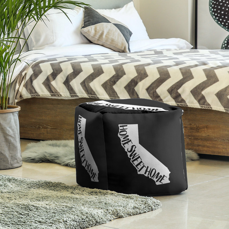 Repose-pieds cube en californie, home, Noir