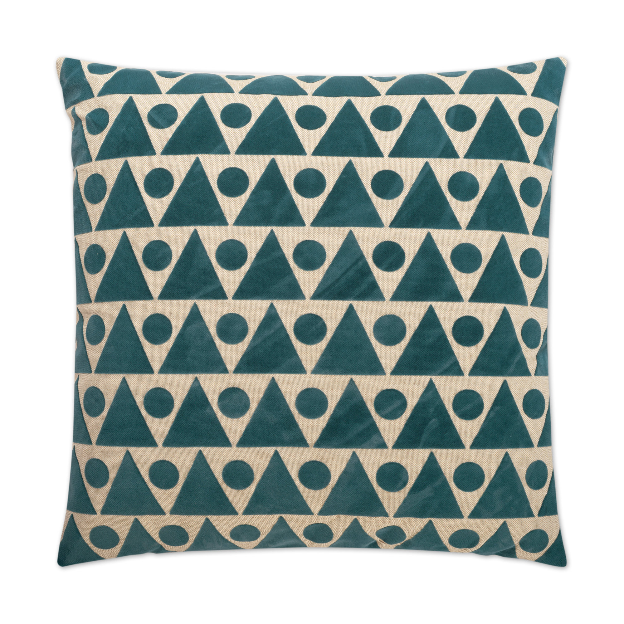 Kilo Geometric Throw Pillow, Turquoise, Square 22"