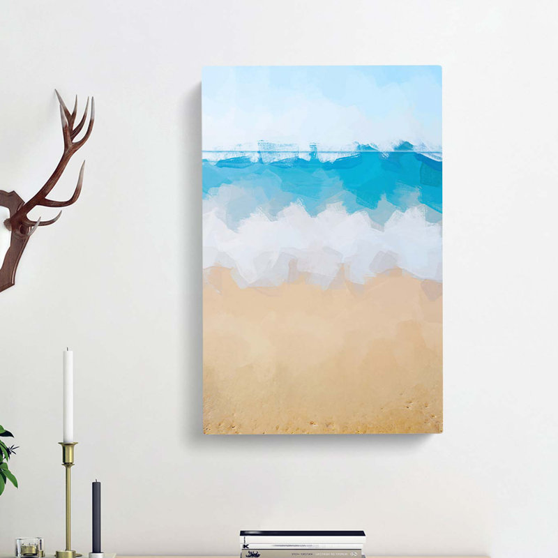 Upon a Beach in Tarragona Spain in Abstract - Wrapped Canvas, 50cm H x 35cm W x 3cm D
