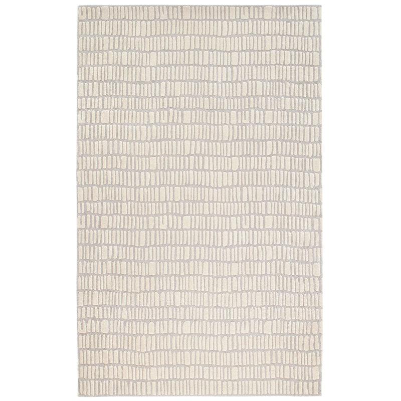 Tapis en laine touffeté à la main Roark Ivory, Rectangle de 5 pi x 8 pi