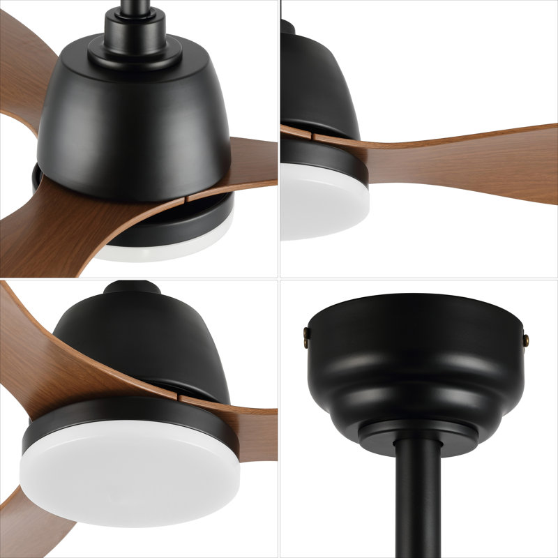 Clarra 52'' Ceiling Fan with LED Lights, Light Brown