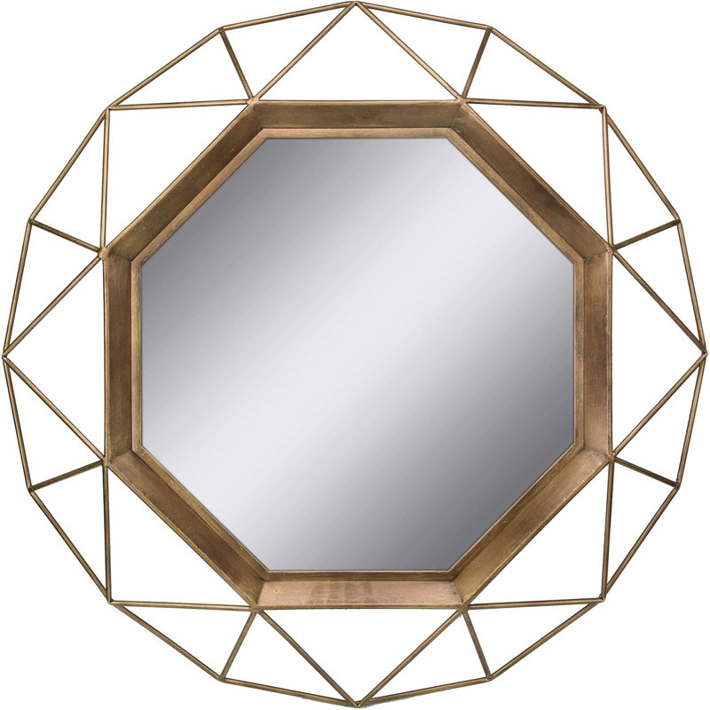 Metal Round Mirror, Gold