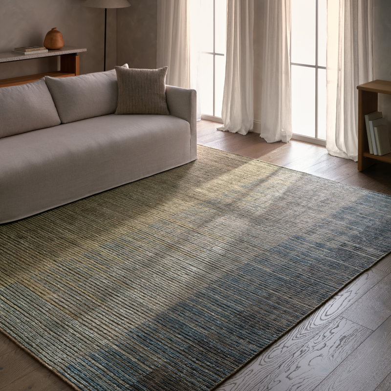 Jaipur Living Alita BEZ09 Handknot Color Block Blue/Green Area Rug (6'X9'), Runner 3' x 10'