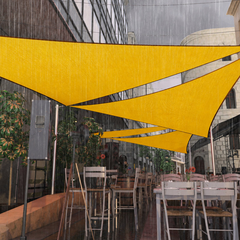 Toile d'ombrage triangulaire imperméable personnalisable ColorTree - durable et résistante aux rayons UV, Jaune