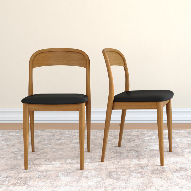 Chaise rembourrée Loar, Pacanier, Noir