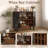 Mid-Century Modern Bar Cabinet & Coffee Bar Cabinet with Wine Racks and Glass Holders-686770764