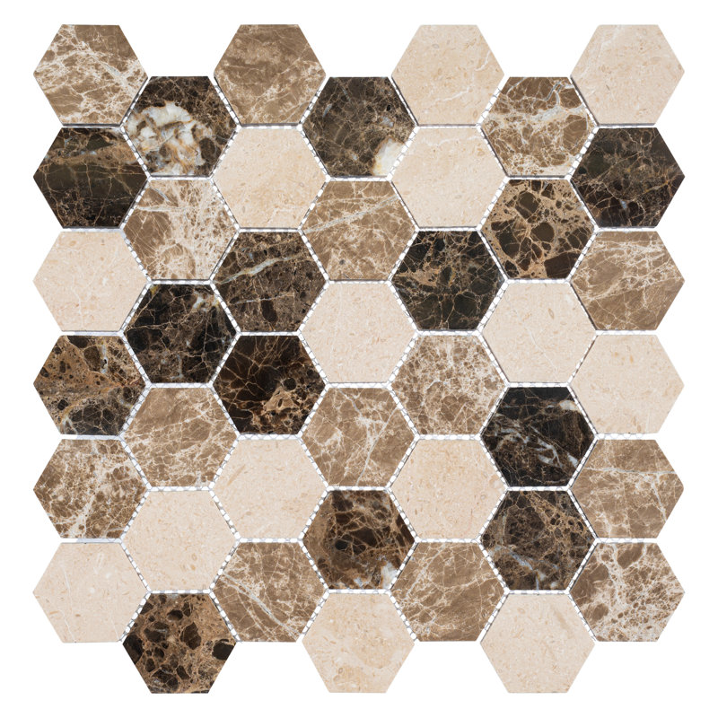 Channing 2 in. Hexagon Honeycomb Mosaic Tile, Montage He