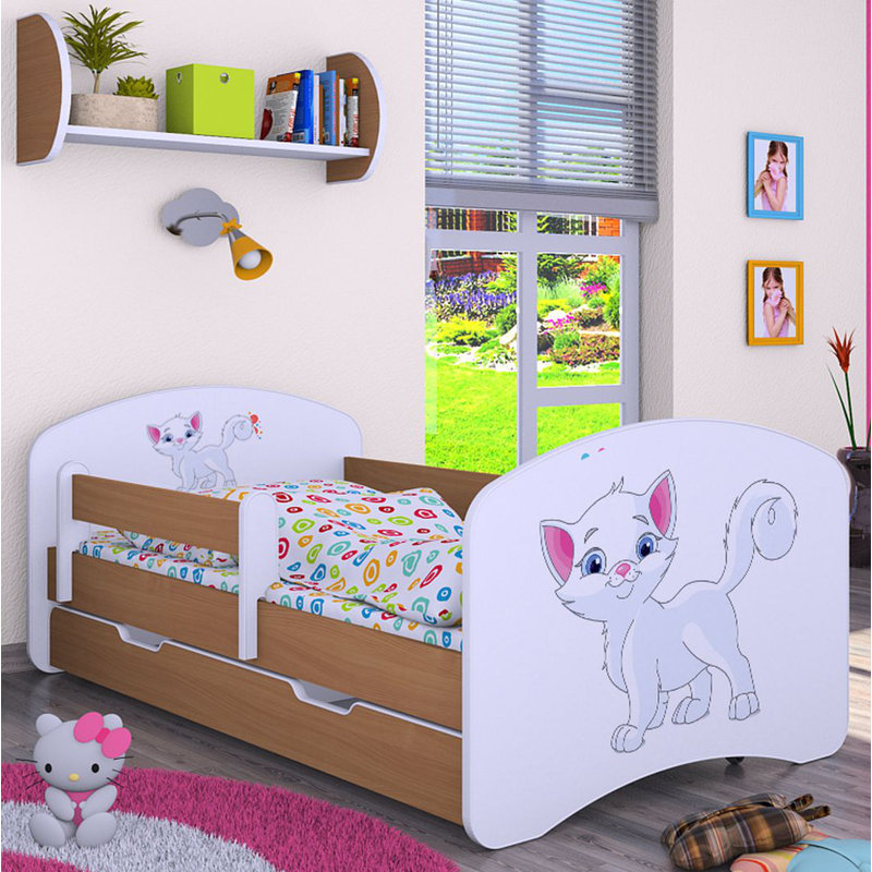 Manzo Cabin Bed Themed Beds with Storage Included, Light Brown