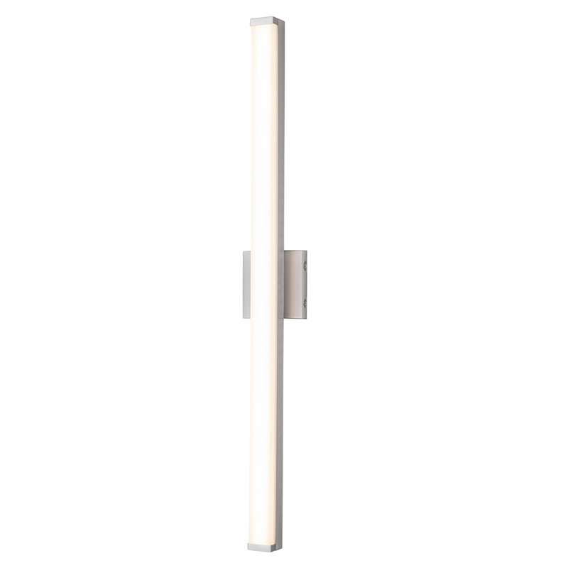 Applique murale d'intérieur 36 po en nickel brossé avec abat-jour en acrylique, Nickel brossé, 24 W, 36 po de largeur 