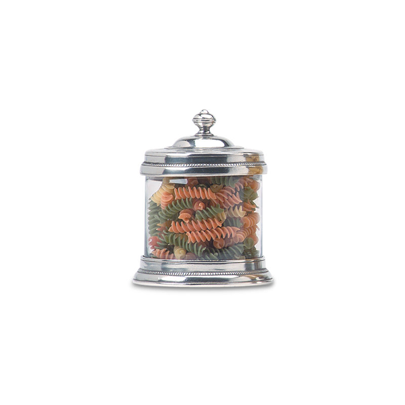 Glass Kitchen Canister, 6.1" H  x 4.7" W x 4.7" D 