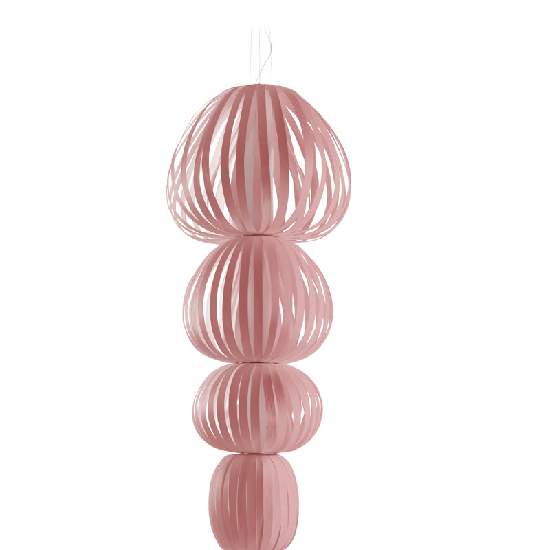 Totem 1 - Light LED Pendant, Natural Cherry, 2700K LED, 90.9" H x 33.9" W x 33.9" D