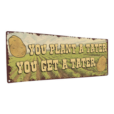 «Plant A Tater» sur métal